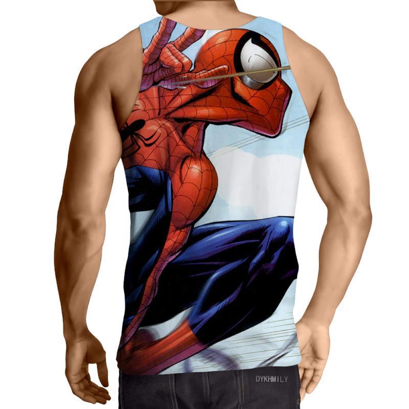 Spiderman 3D Printed Animated Spiderman Tank Top