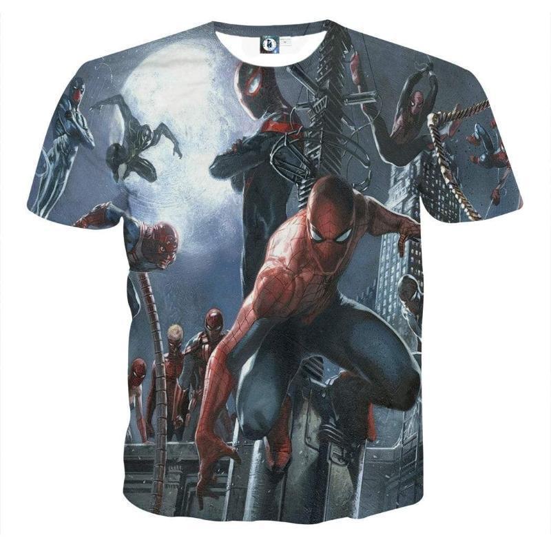 Spiderman 3D Printed Dual Personality Spiderman T Shirt
