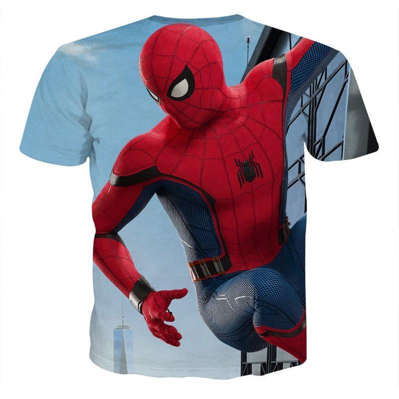 Spiderman 3D Printed Hanging Spiderman T Shirt