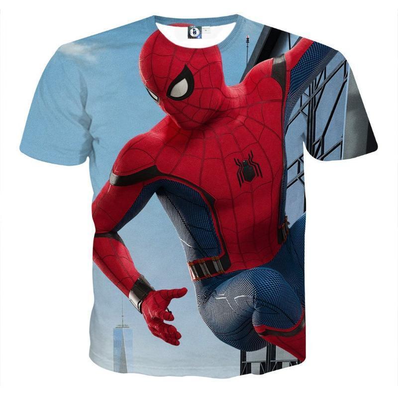 Spiderman 3D Printed Hanging Spiderman T Shirt