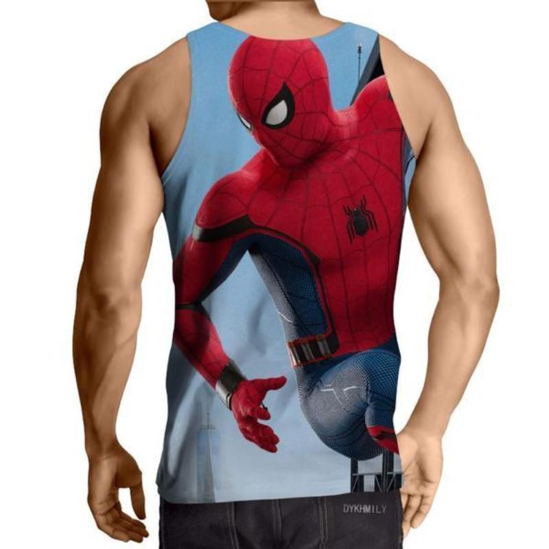 Spiderman 3D Printed Hanging Spiderman Tank Top
