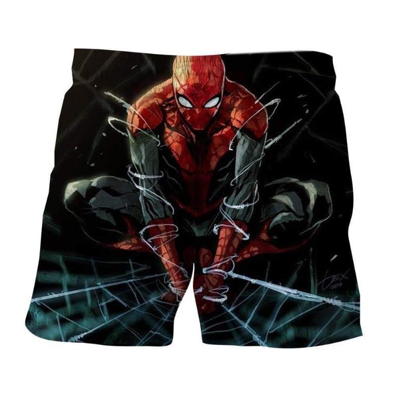 Spiderman 3D Printed Playing Spiderman Shorts