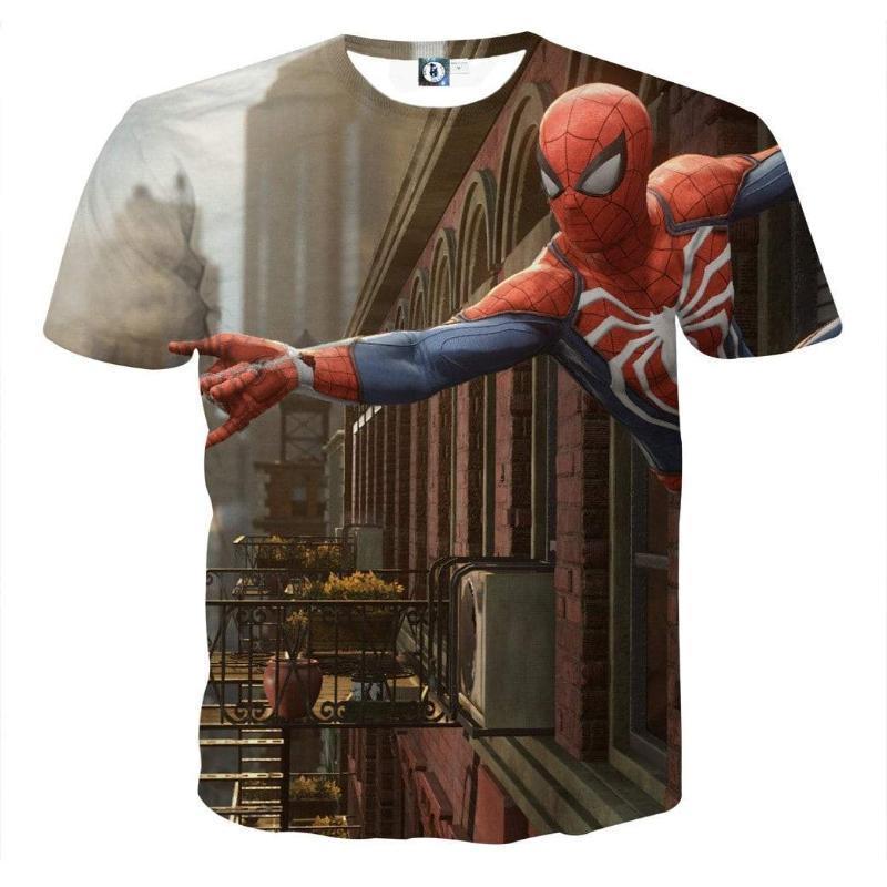 Spiderman 3D Printed Reveresed Spiderman T Shirt