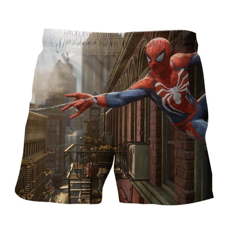 Spiderman 3D Printed Reverse Logo Spiderman Shorts
