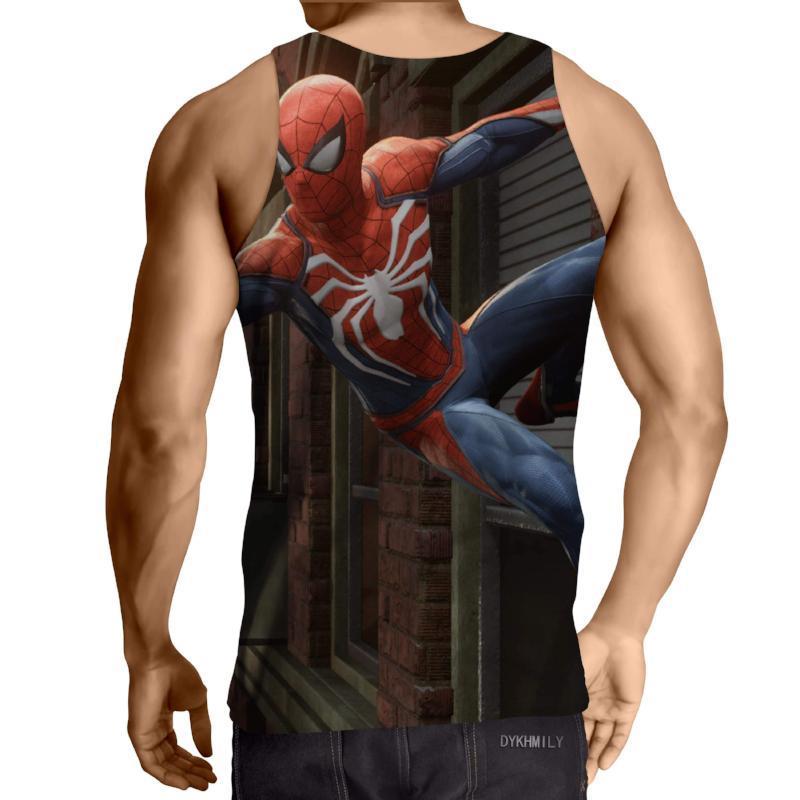 Spiderman 3D Printed Reversed Logo Spiderman Tank Top