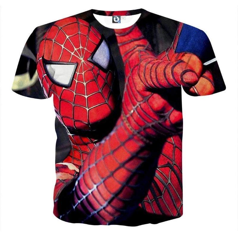 Spiderman 3D Printed Super Extend Spiderman T Shirt