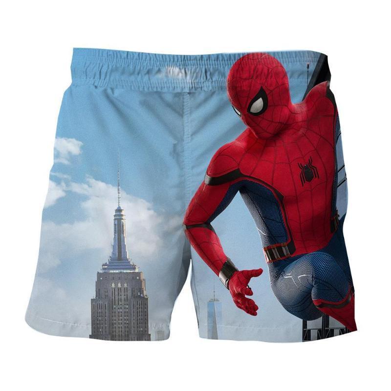 Spiderman 3D Printed View Summer Spiderman Shorts