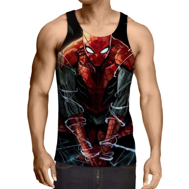Spiderman 3D Printed Webbed Up Spiderman Tank Top