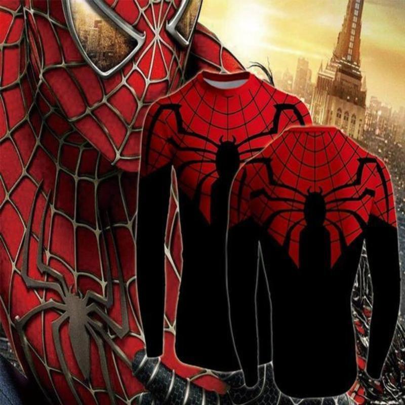 Spiderman Alternated 3D Printed Spiderman Long Sleeve Shirt