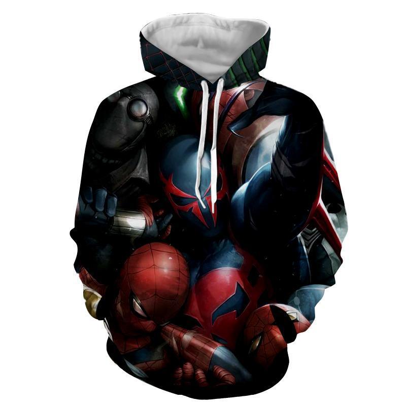 Spiderman Black Shine 3D Printed Spiderman Hoodie