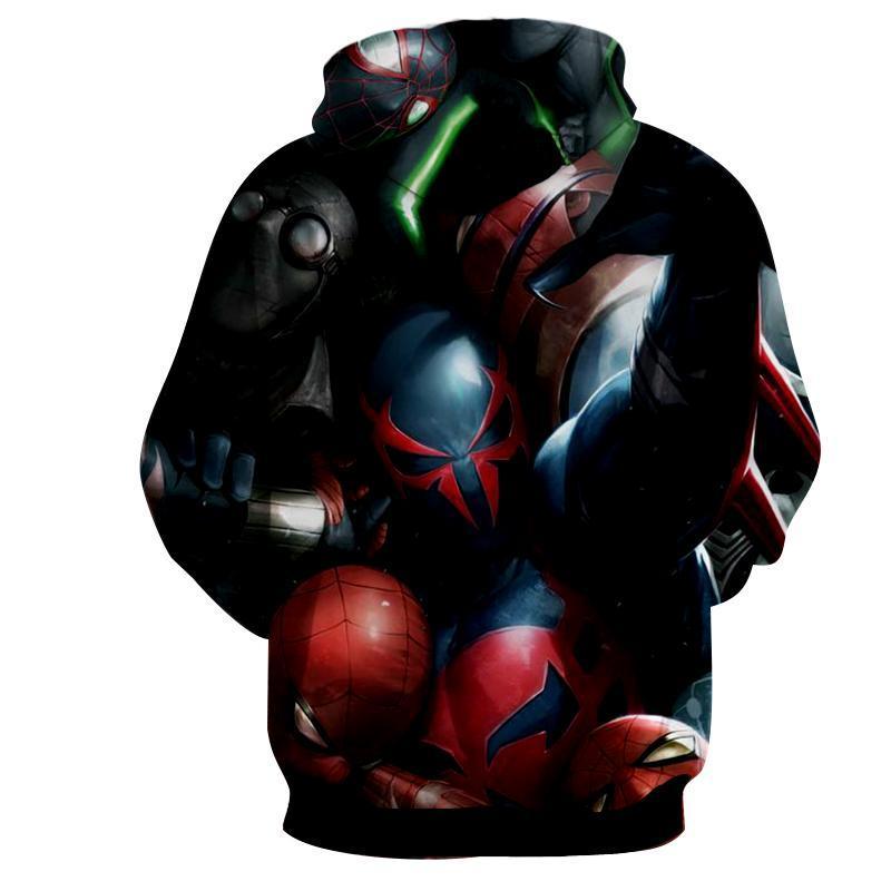 Spiderman Black Shine 3D Printed Spiderman Hoodie