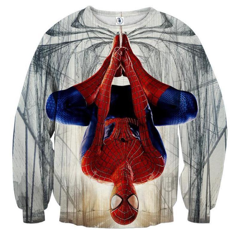 Spiderman Inverted 3D Printed Spiderman Sweatshirt
