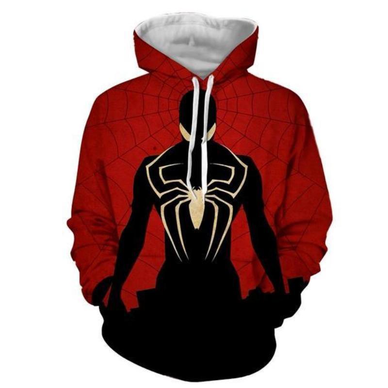 Spiderman Red & Black 3D Printed Spiderman Hoodie