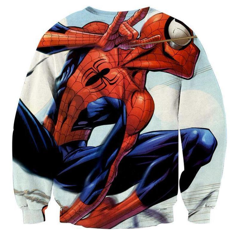 Spiderman Stretched 3D Printed Spiderman Sweatshirt