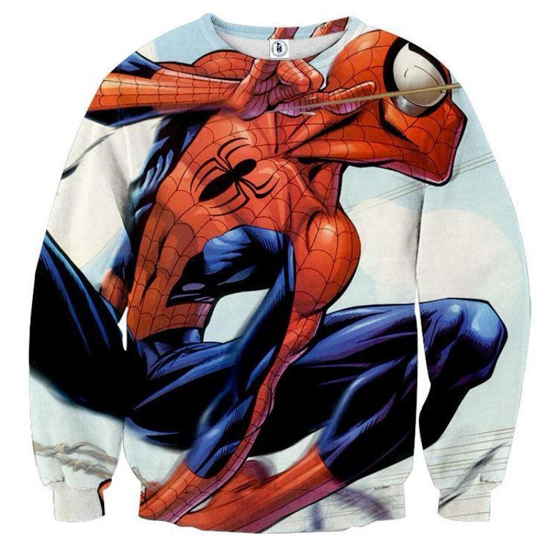 Spiderman Stretched 3D Printed Spiderman Sweatshirt