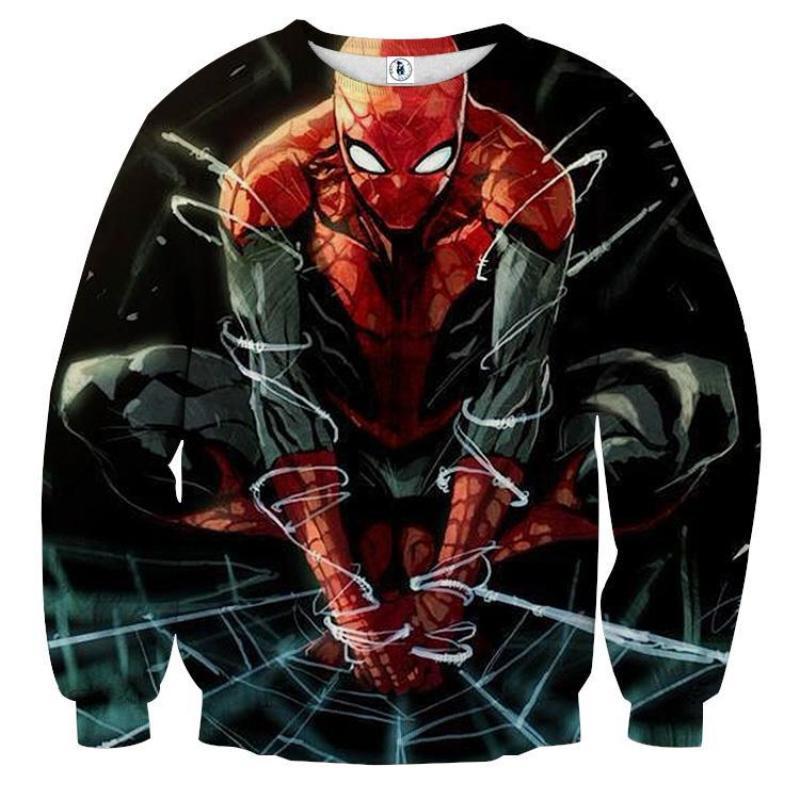 Spiderman Stylized 3D Printed Spiderman Sweatshirt