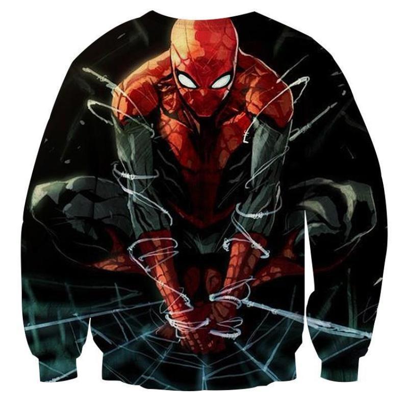 Spiderman Stylized 3D Printed Spiderman Sweatshirt