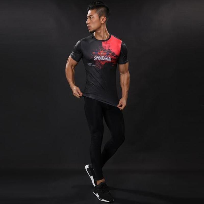 Spiderman Tee 3D Printed Black Powerful Spiderman T Shirt