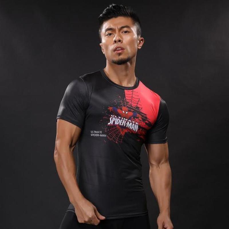Spiderman Tee 3D Printed Black Powerful Spiderman T Shirt