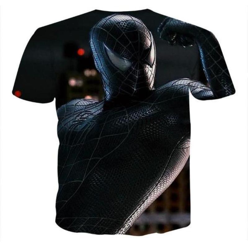 Spiderman Tee 3D Printed Black Themed Spiderman T Shirt