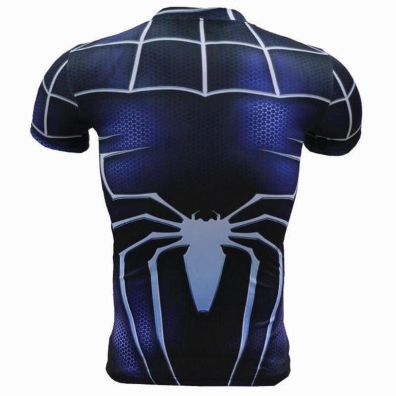 Spiderman Tee 3D Printed Blue & White Bold Spiderman T Shirt
