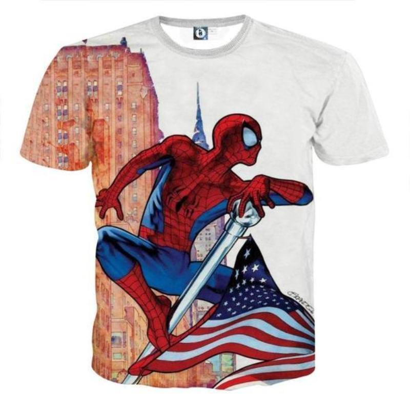Spiderman Tee 3D Printed Comical Spiderman T Shirt