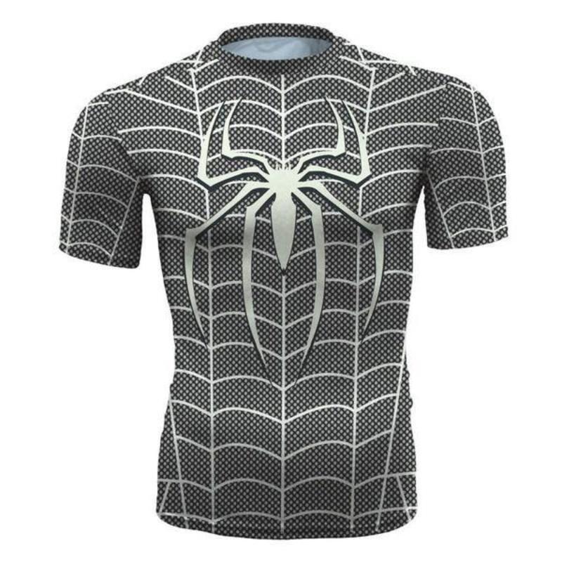Spiderman Tee 3D Printed Grey & White Spiderman T Shirt