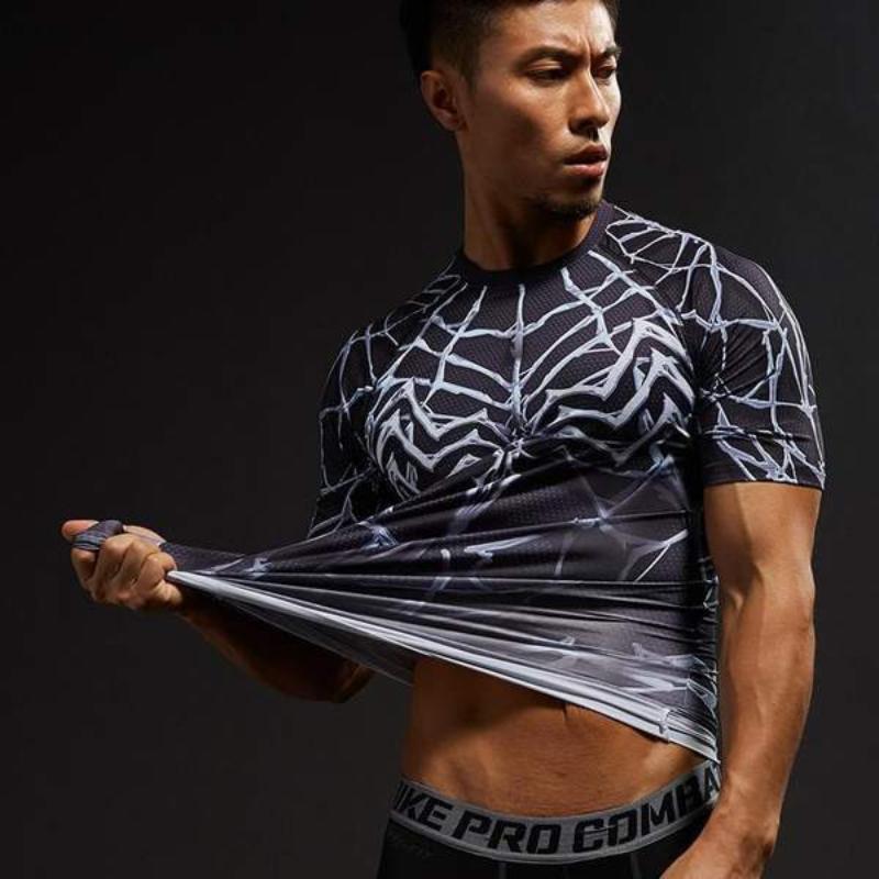 Spiderman Tee 3D Printed Half Sleeve Spiderman T Shirt