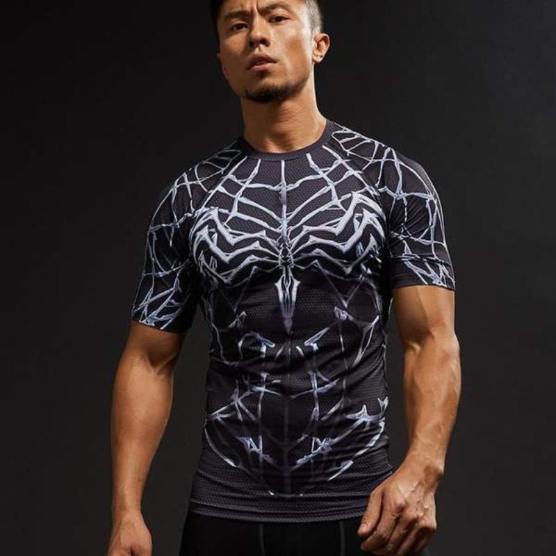 Spiderman Tee 3D Printed Half Sleeve Spiderman T Shirt