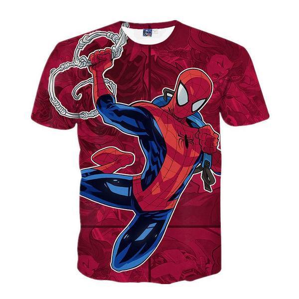 Spiderman Tee 3D Printed Old-Fashioned Spiderman T Shirt
