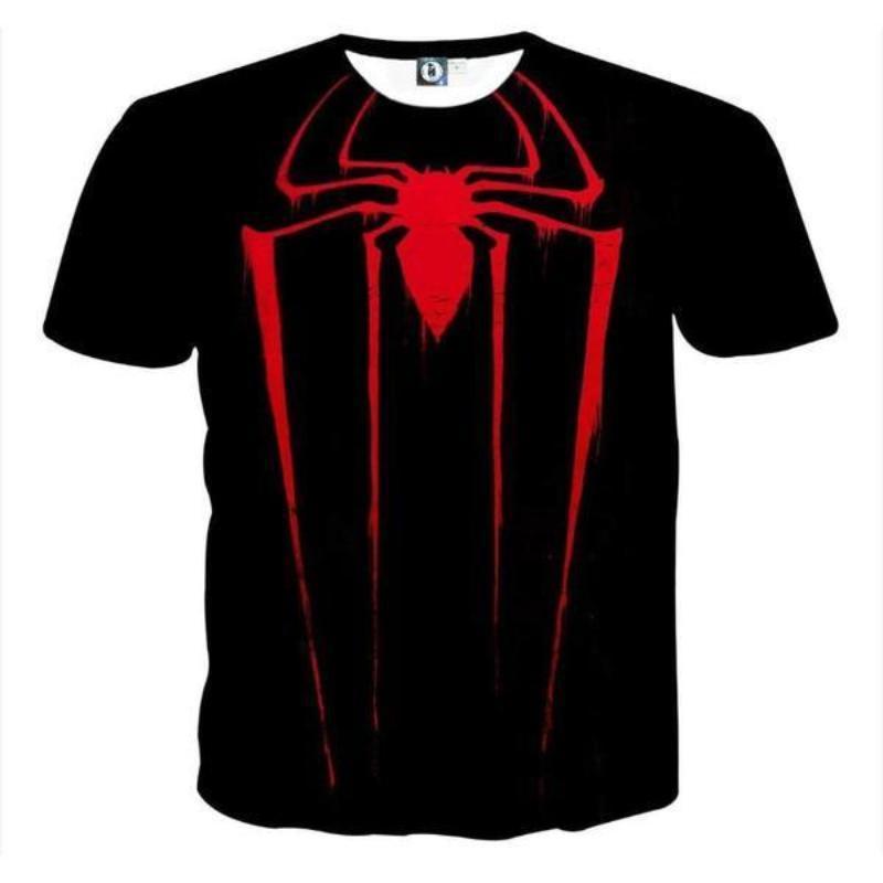 Spiderman Tee 3D Printed Reverse Logo Spiderman T Shirt