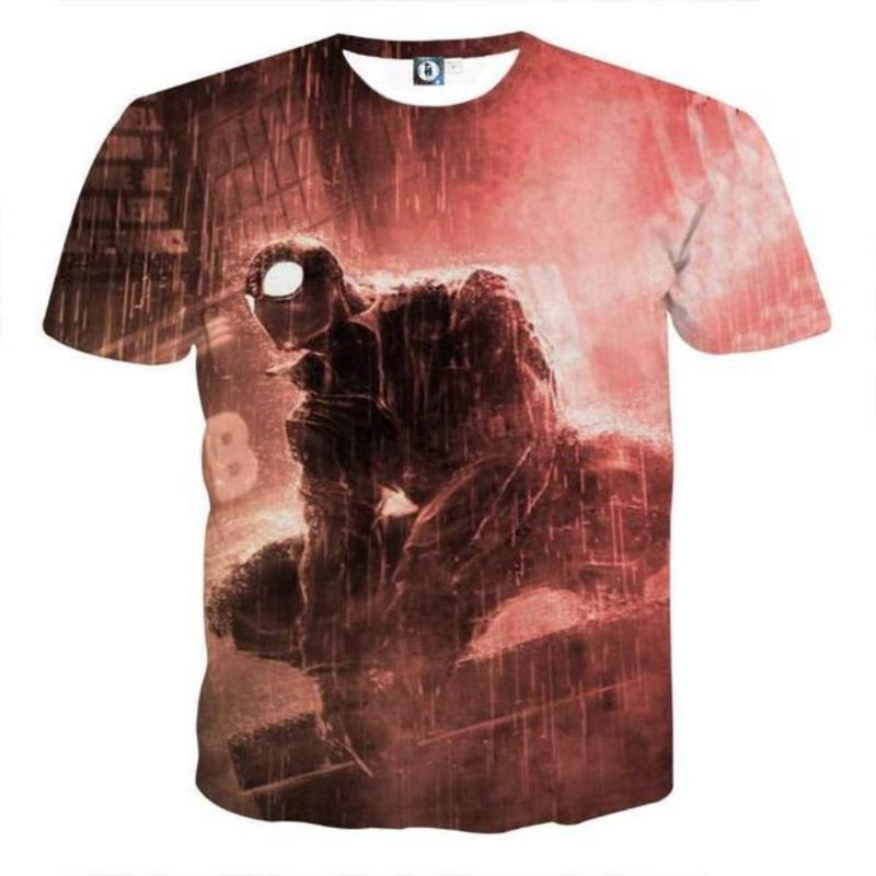 Spiderman Tee 3D Printed Stylized Spiderman T Shirt