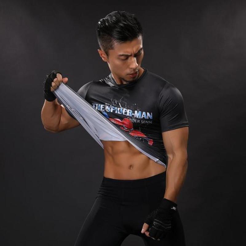 Spiderman Tee 3D Printed Unique Red & Black Spiderman T Shirt