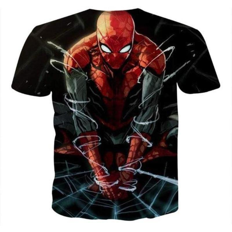 Spiderman Tee 3D Printed Webbed Up Spiderman T Shirt