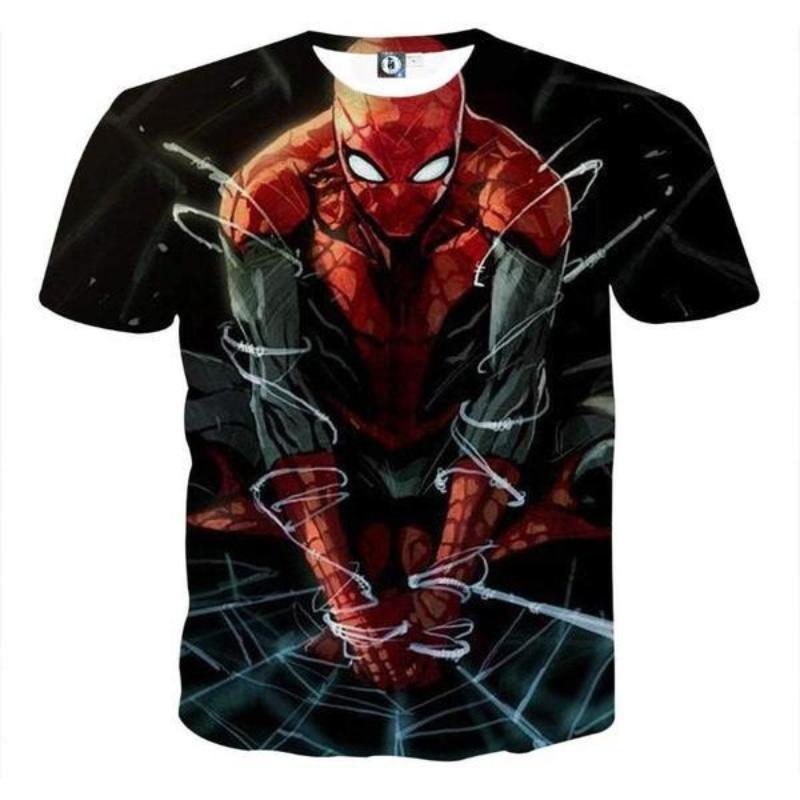 Spiderman Tee 3D Printed Webbed Up Spiderman T Shirt