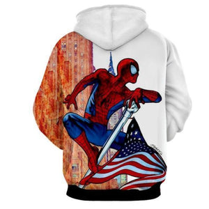 Spiderman US Flag Pole 3D Printed Spiderman Hoodie