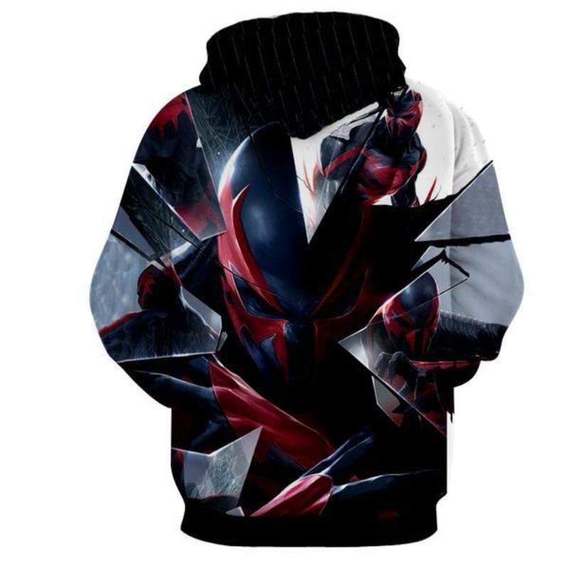 Spiderman Universe Black & Red 3D Printed Spiderman Hoodie