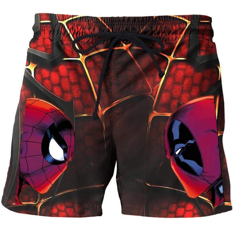 Spiderman VS Deadpool 3D Printed Deadpool Shorts