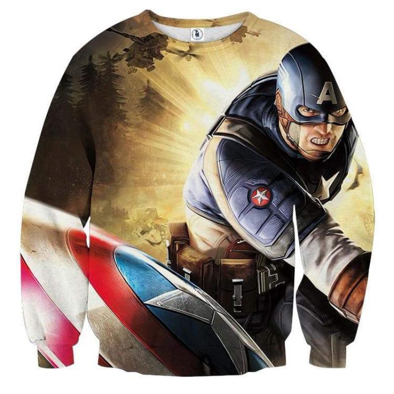 Splendiferous 3D Printed Captain America Sweatshirt