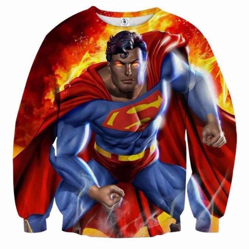 Superman ActionFigure 3D Printed Superman Sweatshirt