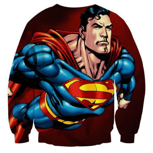 Superman Animation 3D Printed Superman Sweatshirt