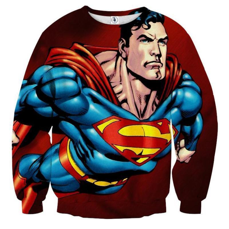 Superman Animation 3D Printed Superman Sweatshirt