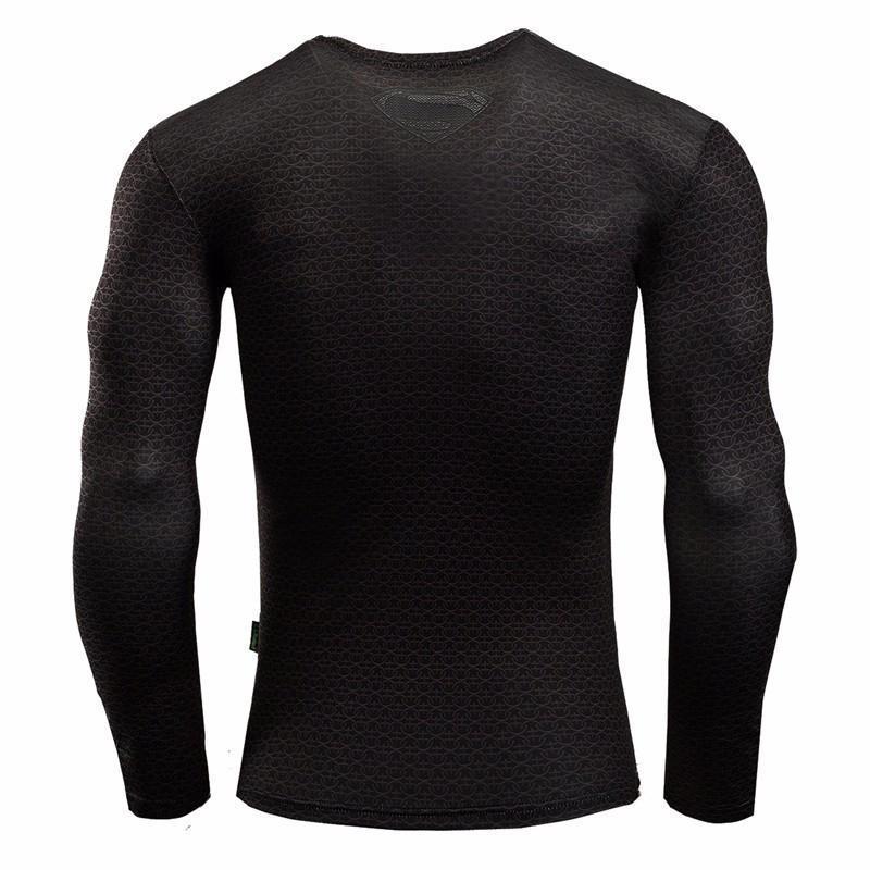 Superman Black 3D Printed Superman Long Sleeve Shirt