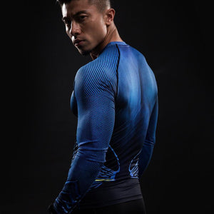 Superman Blue 3D Printed Superman Long Sleeve Shirt