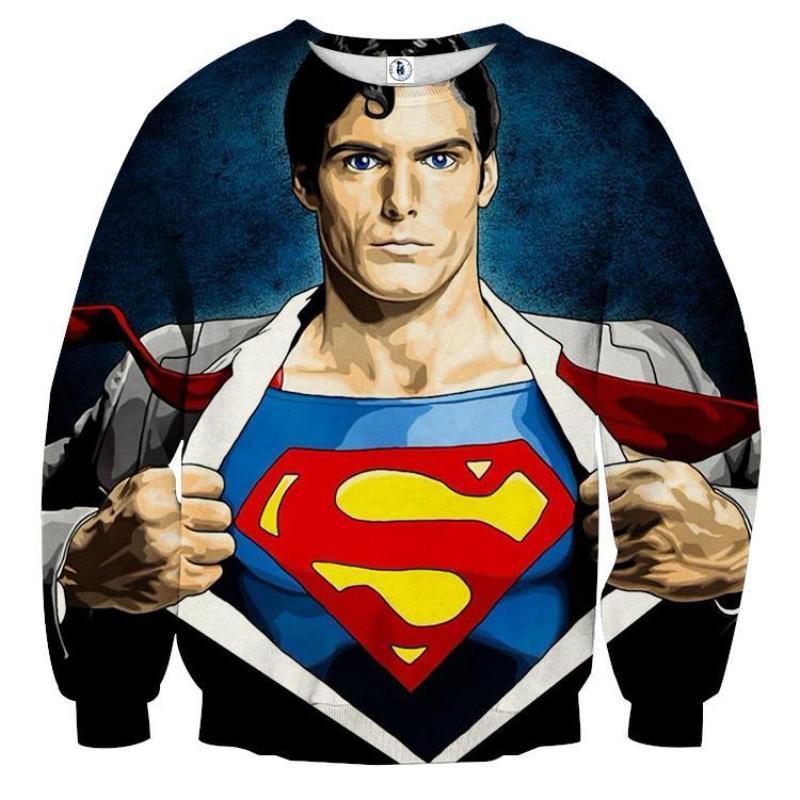 Superman Change Over 3D Printed Superman Sweatshirt
