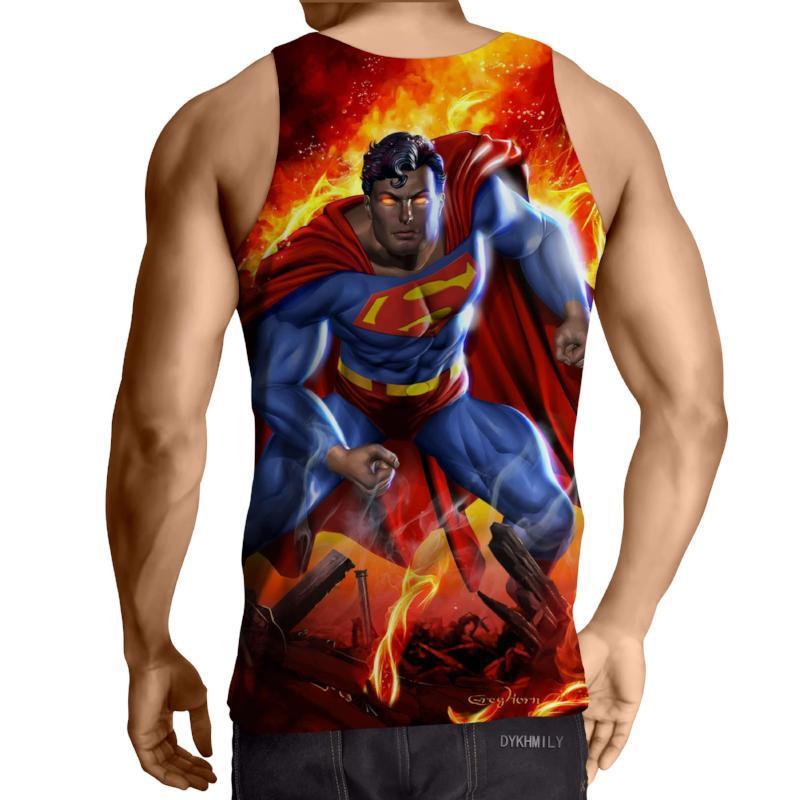 Superman Fighting Action 3D Printed Superman Tank Top