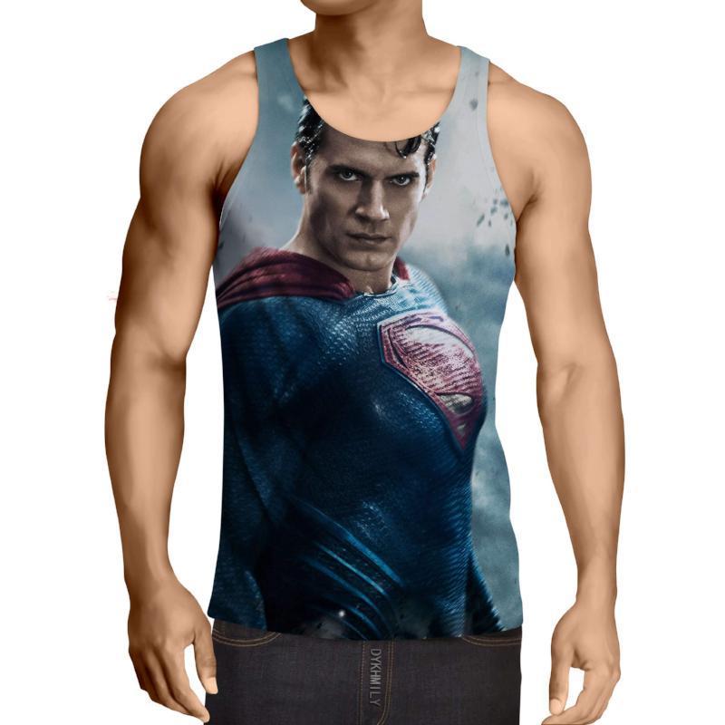 Superman Fighting God 3D Printed Superman Tank Top