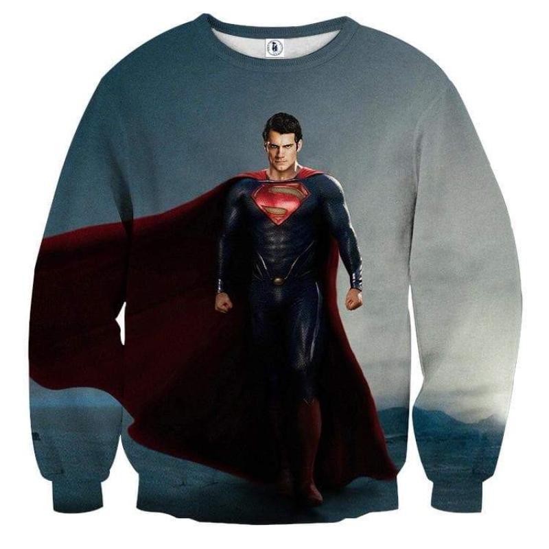 Superman Fighting Thunder 3D Printed Superman Sweatshirt