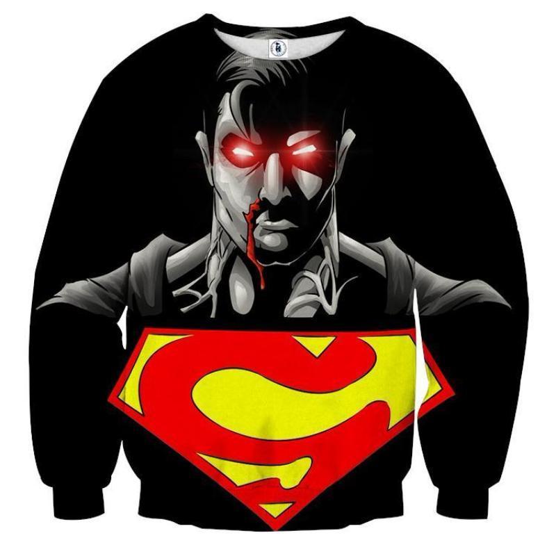 Superman Laser Action 3D Printed Superman Sweatshirt
