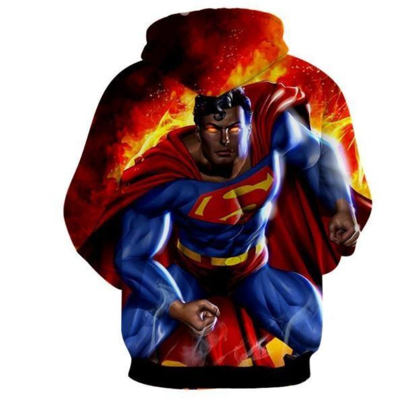 Superman Lazer Action 3D Printed Superman Hoodie